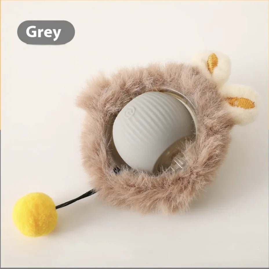 Auto-Rolling Plush Cat & Dog Ball Toy